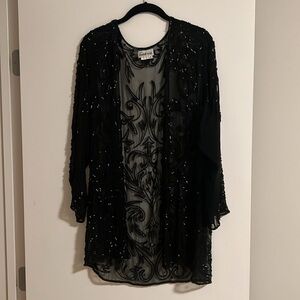 Vintage Contessa beaded black top jacket